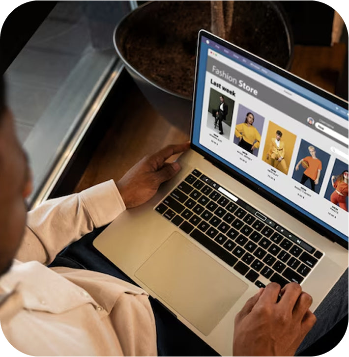 Shopping on a fashion store website