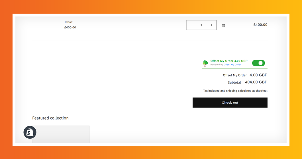 Customer View / Cart page