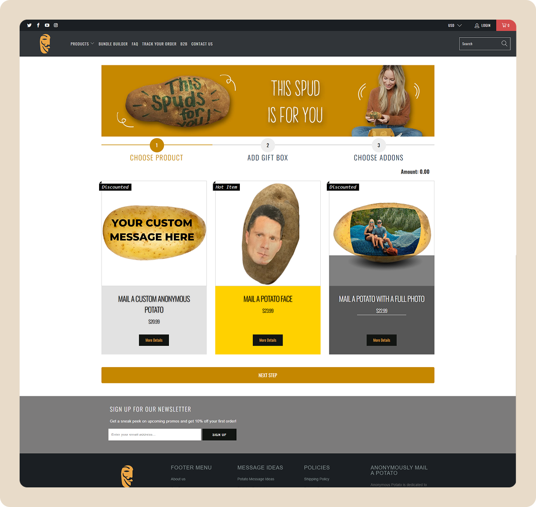 Anonymous Potato – Custom Product Builder App