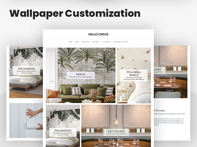Webgarh Shopify Custom Apps Portfolio -  Wallpaper Customization