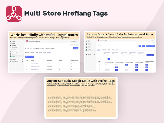 Webgarh Shopify Public Apps Portfolio - Multi Store Hreflang Tags