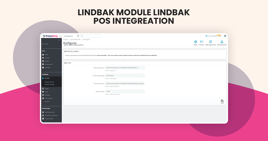 Lindbak Module Lindbak POS Integreation - PrestaShop Module 1.7.x